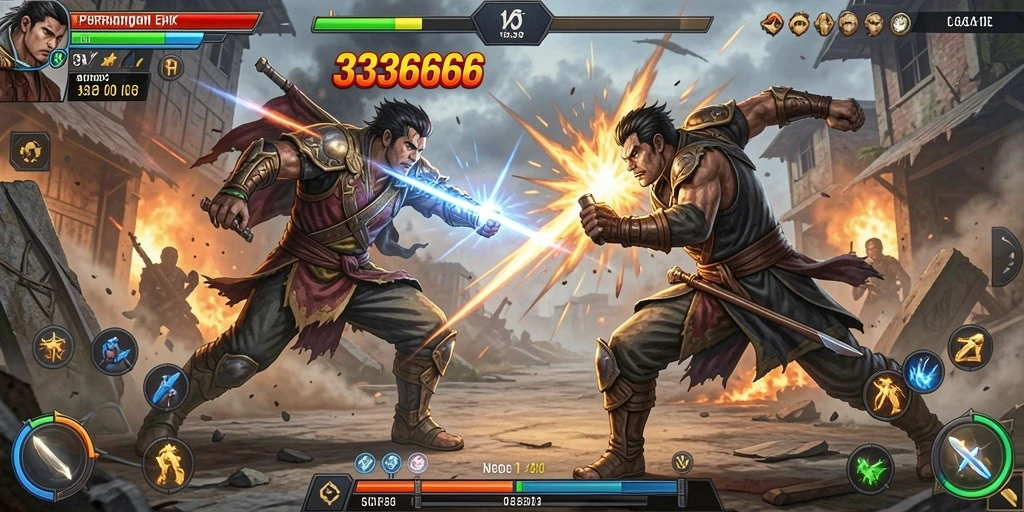 Tampilan gameplay seru dalam 333666 dengan aksi mendebarkan.
