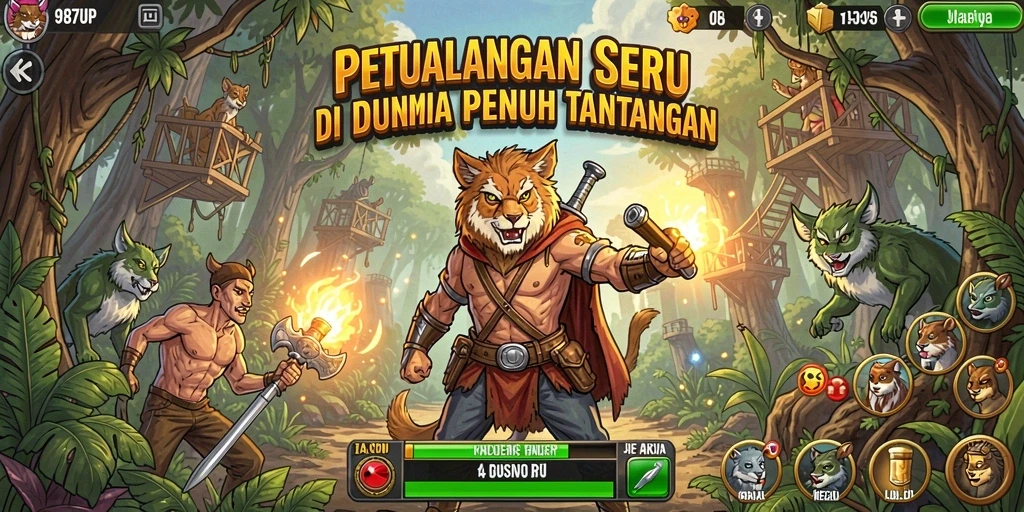 Gameplay 987UP menampilkan petualangan seru dengan tantangan menarik.