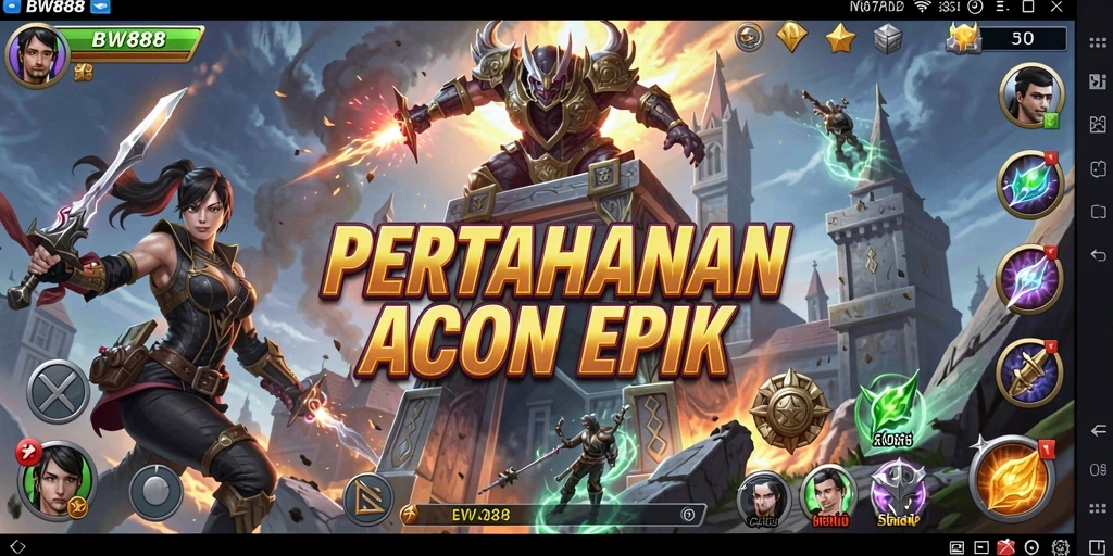 Gameplay BW888 menara pertahanan yang mendebarkan dan penuh strategi.