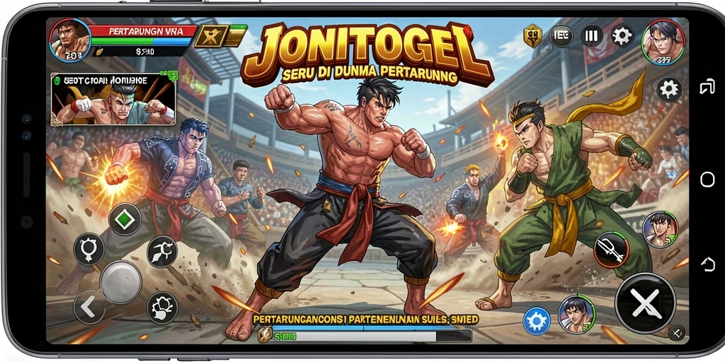 Screenshot JONITOGEL menampilkan adegan pertarungan yang mendebarkan.