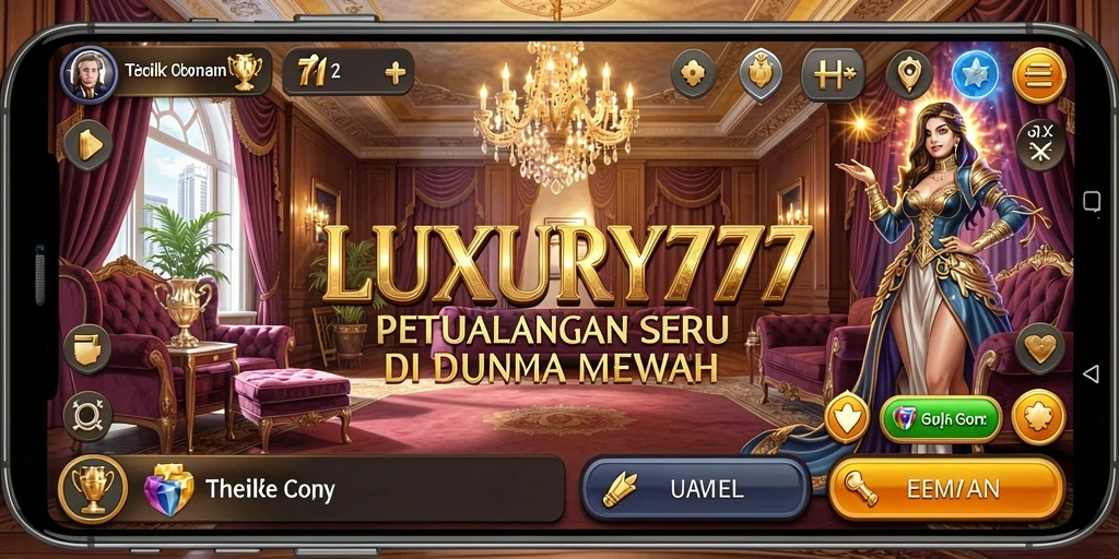 Screenshot gameplay <strong>LUXURY777</strong> menunjukkan petualangan seru di dunia yang kaya.