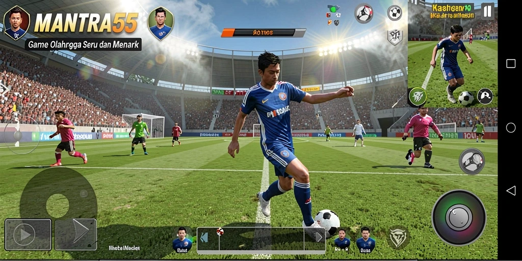Screenshot gameplay MANTRA55 yang menampilkan aksi olahraga seru.