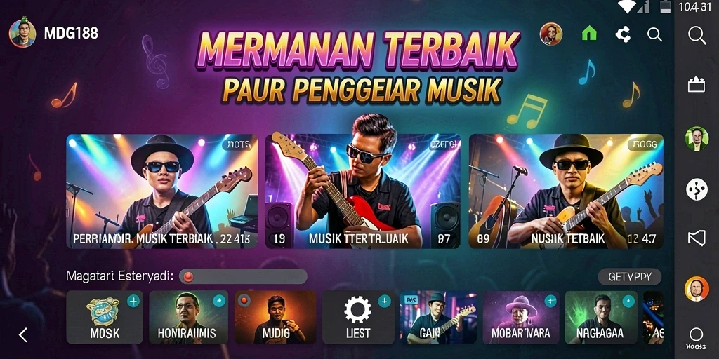 Screenshot gameplay MDG188 menampilkan aksi bermain musik yang seru.