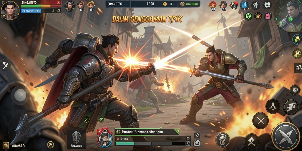 Tampilan gameplay seru dan dinamis dari SUNGAITOTO dalam pertarungan Fighting.