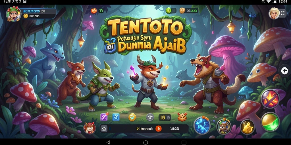 Screenshot menunjukkan karakter utama dalam petualangan di dunia ajaib TENTOTO.