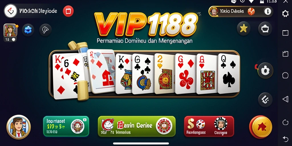 Gameplay seru dari aplikasi domino VIP188 menunjukkan keseruan bermain bersama teman.